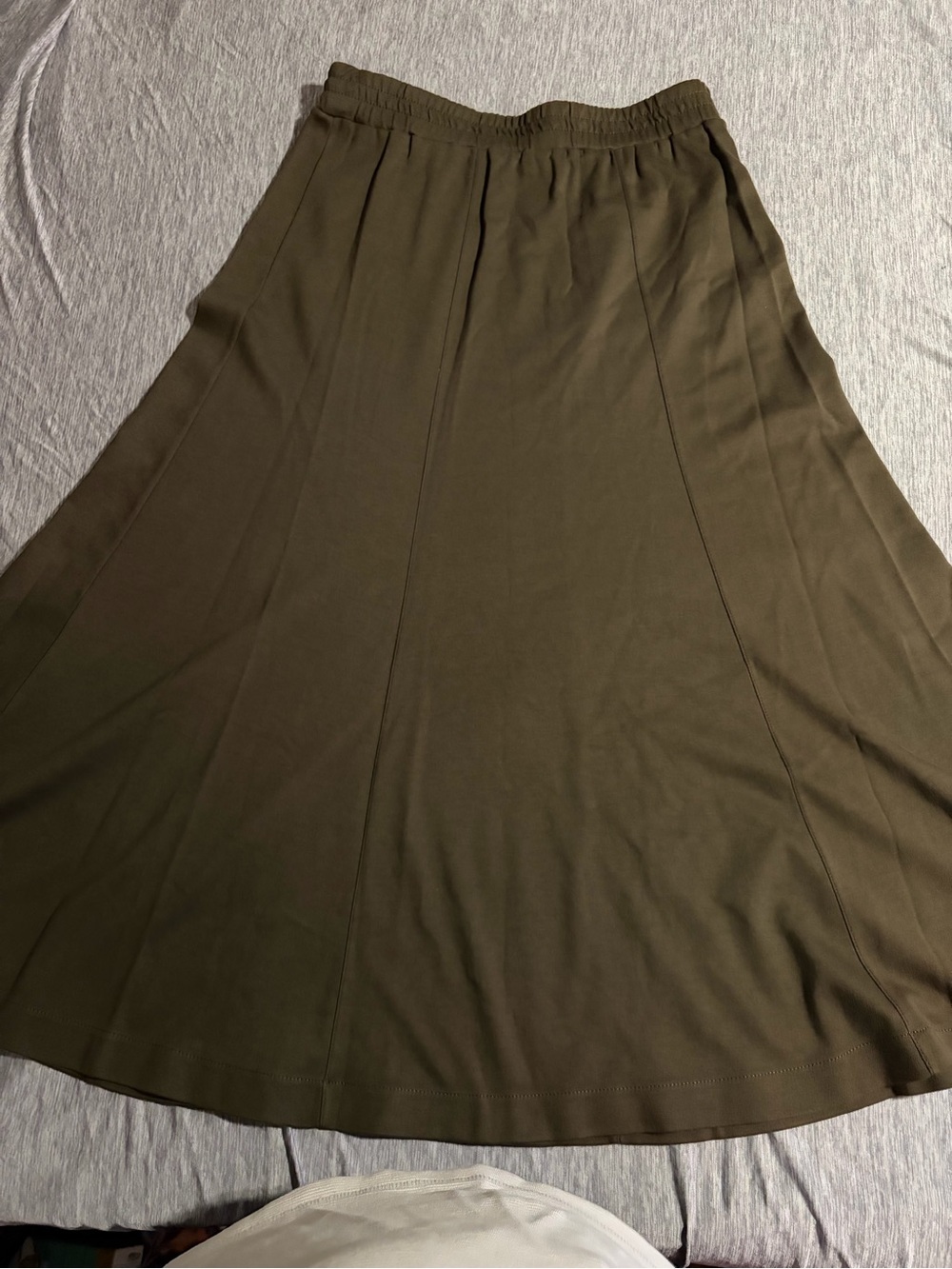 Peruvian Connection Olive Green Maxi A-Line Skirt